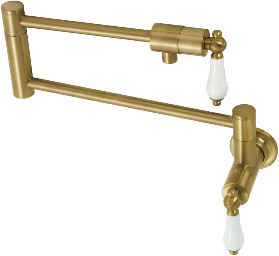 Kingston Brass KS4102PL Metropolitan Wall Mount Pot Filler, Polished Brass