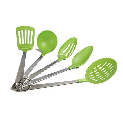 Cook's Corner 5 Piece Kitchen Utensil Set Color: Green
