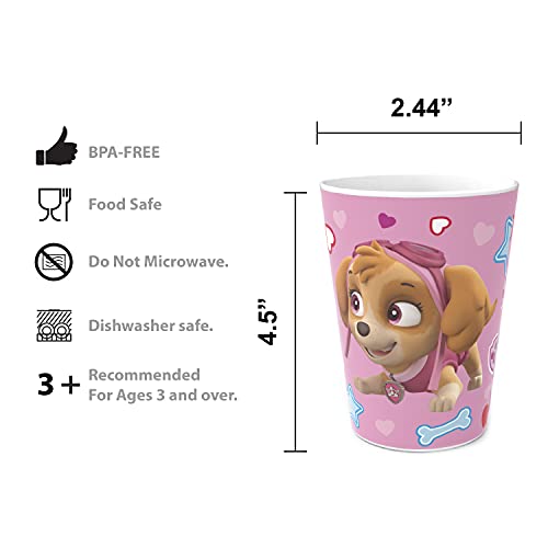 Image of zak! PAW Patrol Skye - 5-Piece Dinnerware Set - Durable Plastic & Stainless Steel - Includes Tumbler, 8-Inch Plate, 6-Inch Bowl, Fork & Spoon - Suitable for Kids Ages 3+