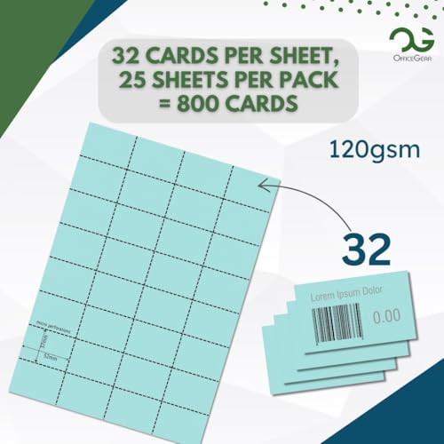 Étiquettes de prix bleues OfficeGear au format A4 pour impression de codes-barres - 2