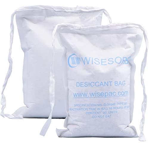 Wisesorb 3 Packs 80 Units Clay Sewn Cloth Desiccant Provides Moisture and Corrosion Protection by Dry-Packs - MIL-D-3464E Type 80 Units String Sewn Clay Desiccant Bag