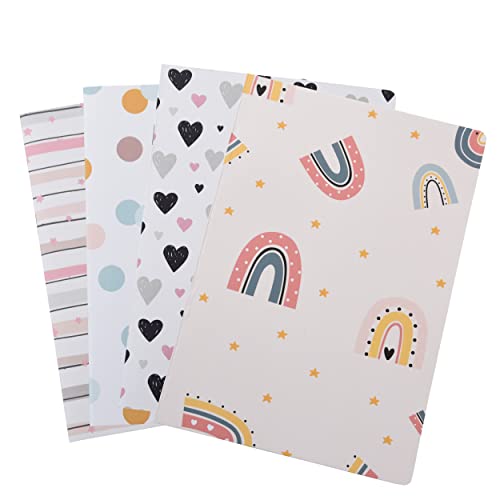 Image of PAPBOO A5 Handy, Easy to Carry Unruled, Plain Cute Abstract Set of 4 for doodling, Writing, Notes, Notebooks -Matte Finished - Journal Diary, Gift.(60 * 4=240 80 GSM Pages)