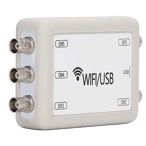 Virtual Oscilloscope, Handheld Portable Digital Oscilloscope USB 5 Channel Tablet PC Mobile Phone Oscilloscope 0Hz~50kHz Frequency Range 150kHz Sampling Rate