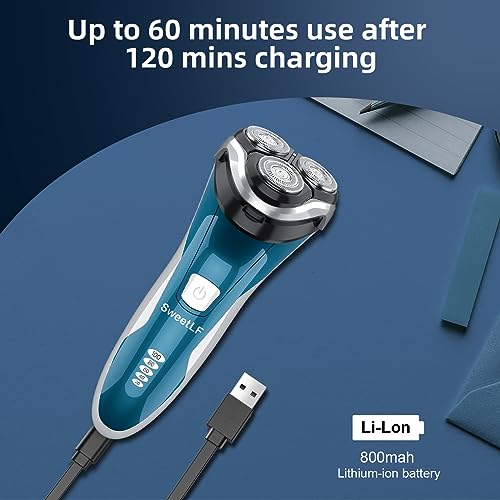 SweetLF Electric Shavers Men, Rotary Razor Cordless Shaver with Precision Trimmer Beard Trimmer Wet & Dry Shaver IPX7 Waterproof & LED Display SWS7105 SweetLF Electric Shavers Men, Rotary Razor Cordless Shaver with Precision Trimmer Beard Trimmer Wet & Dry Shaver IPX7 Waterproof & LED Display SWS7105