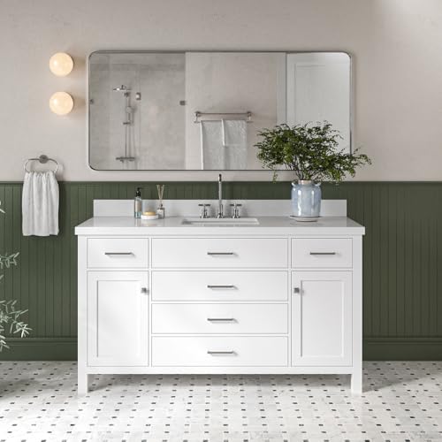 DKB Alenza 60 Inch Bathroom Vanity Single Sink — White