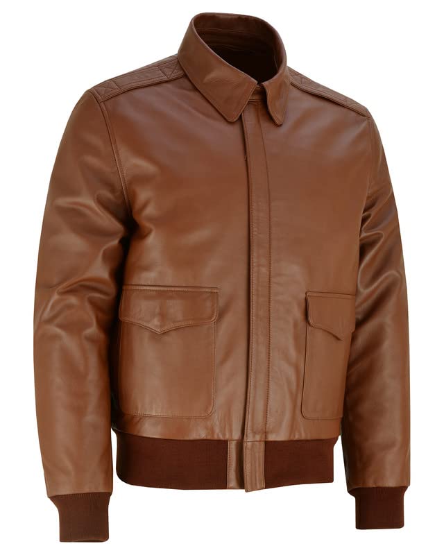 Men's Air Force A-2 Leather Flight Bomber Jacket2