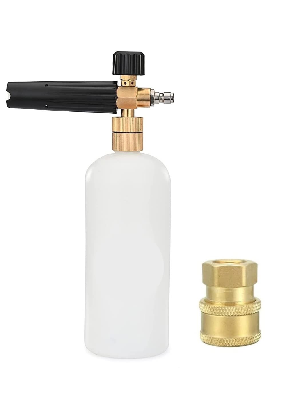 AMMK POWER TOOLS Plastic Adjustable Foam Cannon 1 Liter Bottle Snow Foam Lance, Brass Thread with 1/4" Quick Connector Foam Blaster for Pressure Gun-picture-25