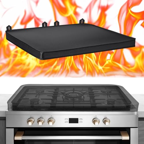 Acellegic Full-Edge Fireproof Gas Stove Top Covers Foldable Waterproof Anti Dust for Kitchen Gas Burners, Washable Stove Guard Top Protector (30 x 21 Inch)