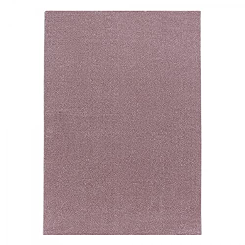Tapis design à poils courts grand format rose uni 200x290cm - 3