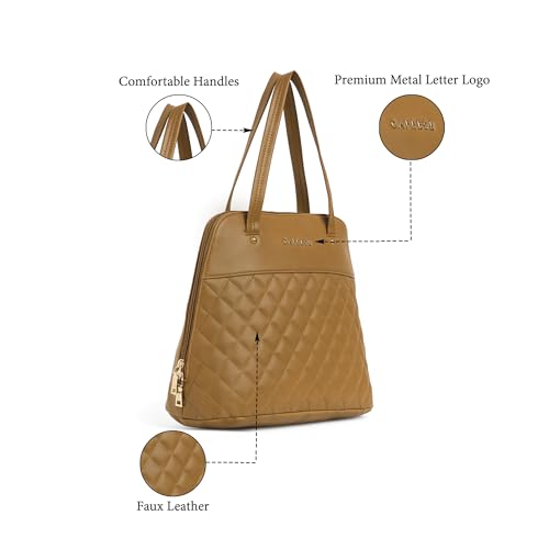 Image of Caprese Syra Satchel Bag, Medium | Stylish Shoulder Bag for Women with Multiple Compartments & Shoulder Strap | Secure Zip Closure | Ideal for Office & Daily Use