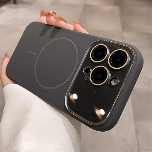 Protection d'objectif en verre pour iPhone 15 Pro étui silicone liquide antichoc noir