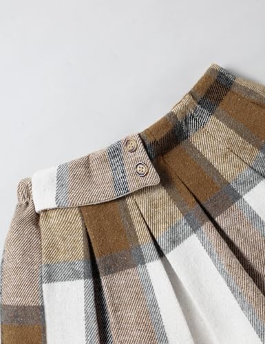 Image of Fuermos Toddler Girl Clothes Puff Sleeve Top and Pleated Girls Plaid Skirt Set 2PCS Girls Outfits Fall Winter
