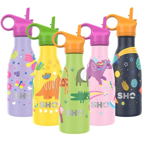 SHO Kids Bottle, Original 2.0, Ultimate Insulated, Double Walled Stainless Steel Vacuum Flask & Water Bottle