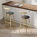 IRCPEN Bar Stools, Set of 2 High Kitchen Barstools, Bar Chairs with Backrest and Footrest, Industrial Counter Stools with PU Soft seat, for Kitchen, Living Room, Pub, Gold Color BS-012GC
