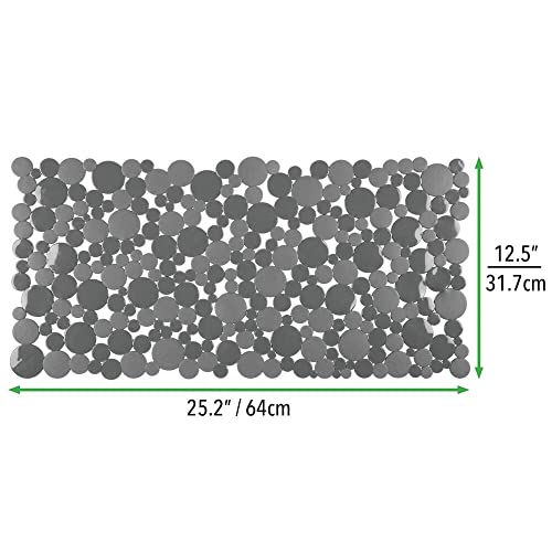 Mdesign Adjustable Kitchen Sink Dish Drying Mat/Grid - Plastic Farmhouse Sink Protector, Cushions Sinks, Stemware, Wine Glasses, Dishes - Quick Draining Bubble Design - Extra Large, 25.2" Long - Gray #TOP4
