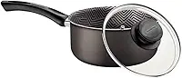 Panela Tramontina Paris em Alumínio com Revestimento Interno e Externo em Antiaderente Starflon Max Chumbo com Tampa de Vidro 16 cm 1,5 L