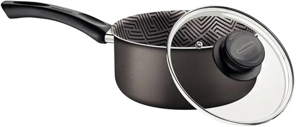 Panela Tramontina Paris em Alumínio com Revestimento Interno e Externo em Antiaderente Starflon Max Chumbo com Tampa de Vidro 16 cm 1,5 L