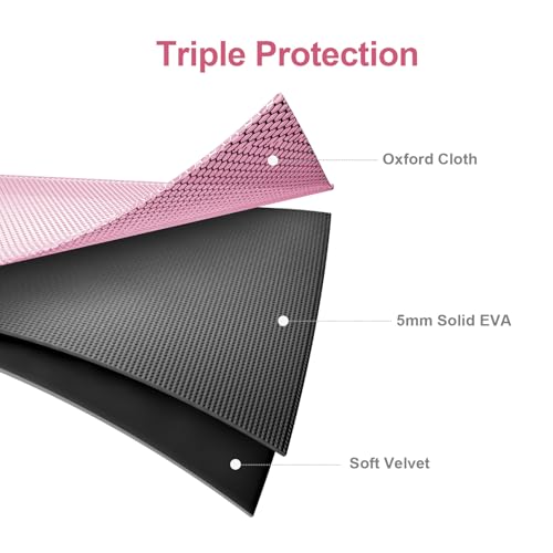 AGPTEK Carrying Case, EVA Zipper Carrying Hard Case Cover for Digital Voice Recorders, MP3 Players, Storage Holder for 3D Printing Pen, USB Cable, Earphones, Memory Cards, U Disk, Pink