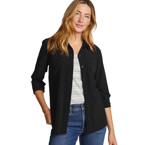 Eddie Bauer Women's Departure 3.0 Long-Sleeve Shirt, Black, Medium