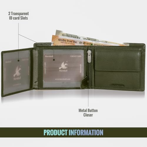 Portefeuille décontracté homme HORNBULL en cuir vert pour la vie quotidienne - 4