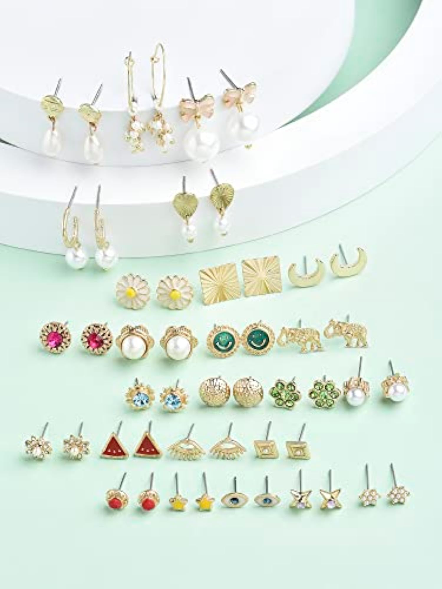 Set of 25 Contemporary Studs & Drop Earrings For Women