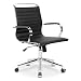 Poly and Bark Ribbed Mid Back Office Chair in Vegan Leather, Black