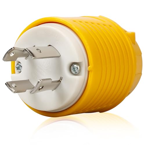 PLUGTUL NEMA L14-30P Locking Plug, Generator Twist Lock Male Plug, 30 Amp, 125/250 Volt, Industrial Grade, ETL Listed