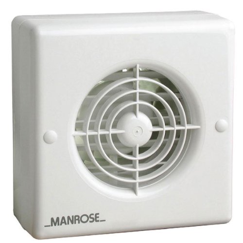 Manrose XF100AP Auto Pull Cord Shutter Fan, 100mm, Metal, 1 Fan, Desktop, Laptop, Server Compatible