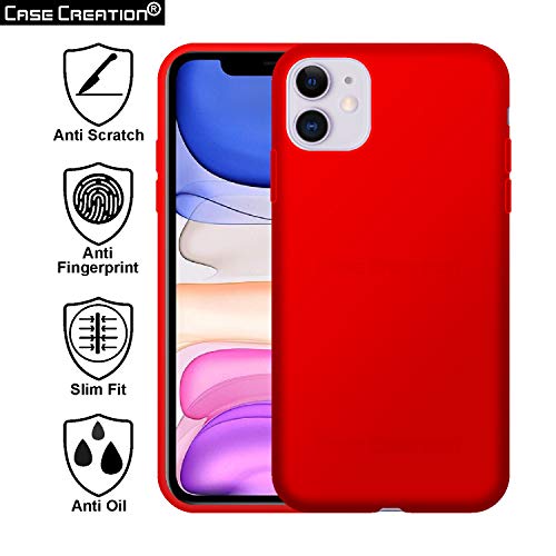 Image of Case Creation Luxurious OG Series for iPhone 11 Case Cover,Anti-Dirty Slim Case Frosted Matte Cute Candy TPU Raised Bezel (Splash of Color) Back Cover for Apple iPhone 11 -Wine Red