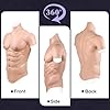 Vnmcry Réaliste Silicone Faux Musculaire Muscles Pectoraux et Abdominaux Seins Poitrine Masculine Abdominaux Pectoral Artificiel pour Cosplay (Couleur Beige, Taille S - Pas de Poils Corporels) #1