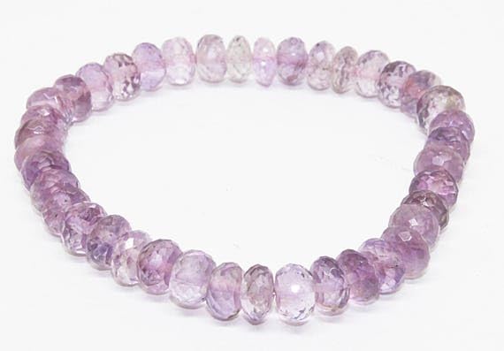 Bracelet en améthyste naturelle de 7,5-8mm avec perles violettes violet pour femme