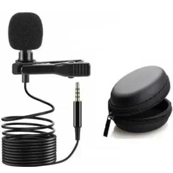 Clip Collar Mic Condenser for YouTube Video | Interviews | Lectures Travel Videos Mic for Mobile (with Handsfree Pouch)-image-3