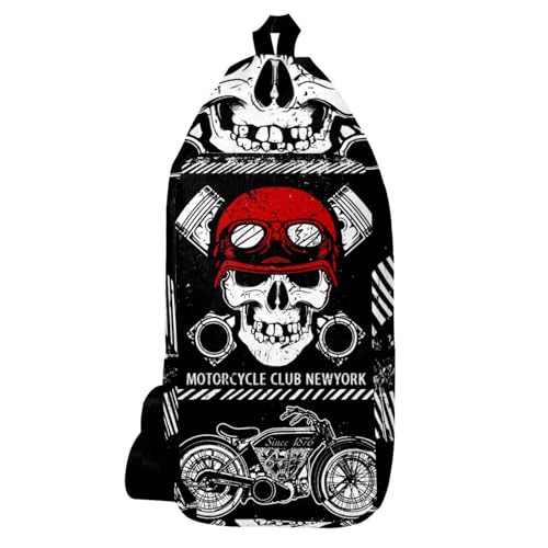 Sac à dos bandoulière moto tête de mort anti-encombrement