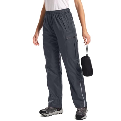 Women's Waterproof Lightweight Rain Pants for Outdoors