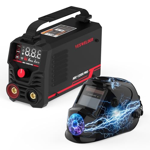 Image of YESWELDER Stick Welder 125Amp Large LED Display Digital 110V ARC Welder & True Color Solar Powered Auto Darkening Welding Helmet