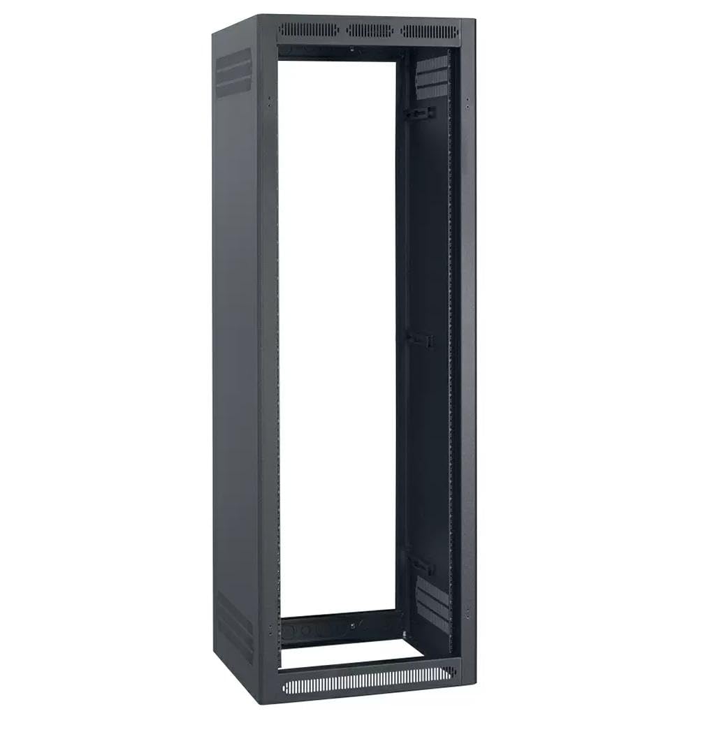 Generic Lowell LFR-3522-LRD LFR Series 35U x 22 Inches Deep Fixed Rail AV Rack without Rear Door; Solid Top with Vents; Welded Sides with Vents; 1-Pair Fixed-Position Front Rails Tapped 10-32