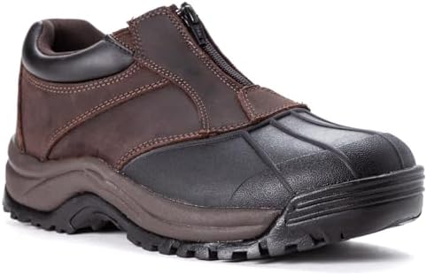 Propét Mens Blizzard Ankle Zip Snow Boot, Brown/Black, 10.5 US | Image 1