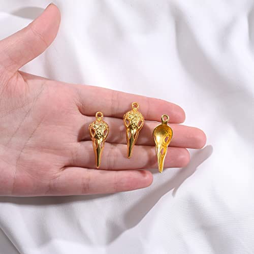 Msearust 100Pcs 2 Colors Alloy Crow Raven Skull Charms Bird Head Skeleton Charms Pendant For Women Halloween Witch Pagan Necklace Bracelet Earring Jewelry #TOP4