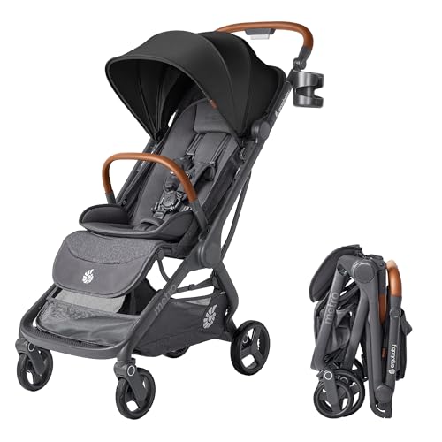 Image of Ergobaby Metro 3 Deluxe Baby Stroller for Newborns, Infants, and Toddlers | Compact Travel Stroller with Upgraded Materials, Additional Accessories, One-Hand Fold, Jet Black