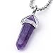 JOVIVI Jewelry Opalite Healing Point Chakra Cut Gemstone Pendant Necklace(Amethyst)