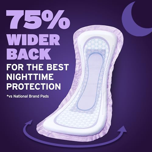 Image of Poise Overnight Incontinence & Postpartum Pads for Bladder Leaks, 8 Drop Extra Coverage, 36 Count