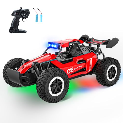 SZJJX Remote Control Car for Kids 3 4 5 6 7+, 20 KM/H High-Speed RC Cars with LED Lights, 2.4GHz 2WD Monster Truck Toys, Rechargeable RC Car, Toy Cars for Girls Boys, Christmas & Birthday Gifts – Red