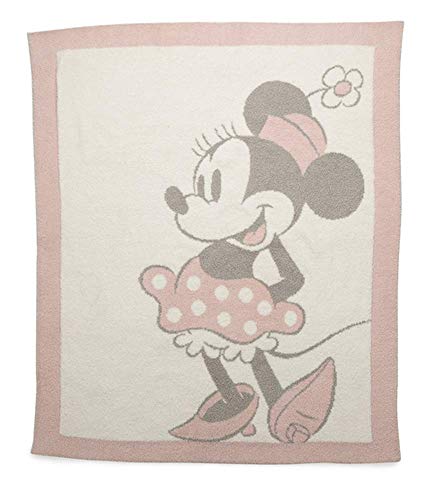 Image of Barefoot Dreams CozyChic Vintage Minnie Mouse Baby Blanket, Size 32 inch x 40 inch - Dusty Rose