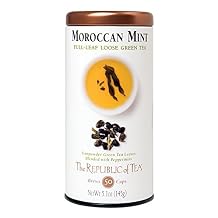 The Republic of Tea Moroccan Mint Green Full-Leaf Loose Tea 5.1 Oz Tin Steeps 50 Cups | Caffeinated