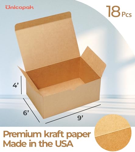 Unicopak 964-18 Pack Gift Boxes 9X6X4 Inches Kraft Gift Boxes thumb #1