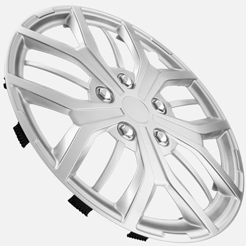 Image of LYDS Evolution Silver Universal 15 inch Premium ABS Hubcap Wheel Cover Replacement Set of 4 - IWC-15S