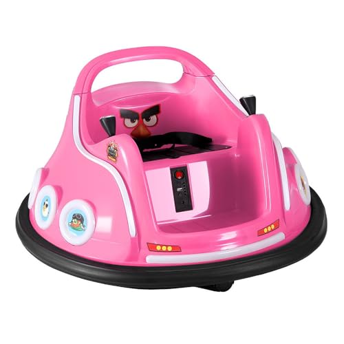Kids Ride On Car Bumper Electric Toys Cars Light Remote Sticker Pink
