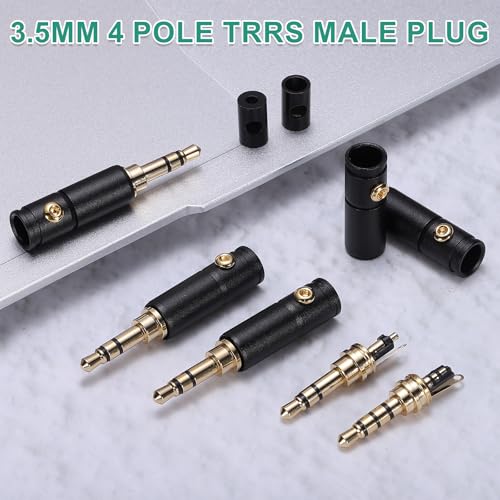 Conector de audio 3.5mm TRRS macho 2 piezas miniatura 3