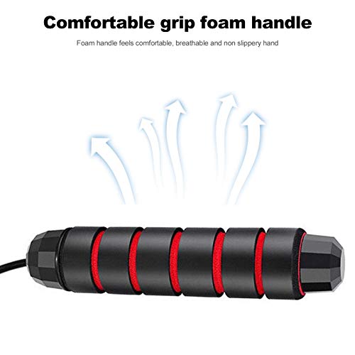 Btuty Corda de pular corda rápida para pular corda de pular com alça antiderrapante de espuma ajustá