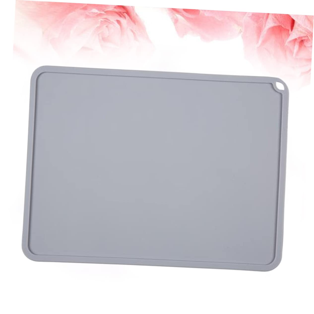 COOLHIYA Silicone Table Mat Heat Insulated Waterproof Non-Slip Placemats for Boys and Girls Dining Home Kitchen Grey Easy to Roll